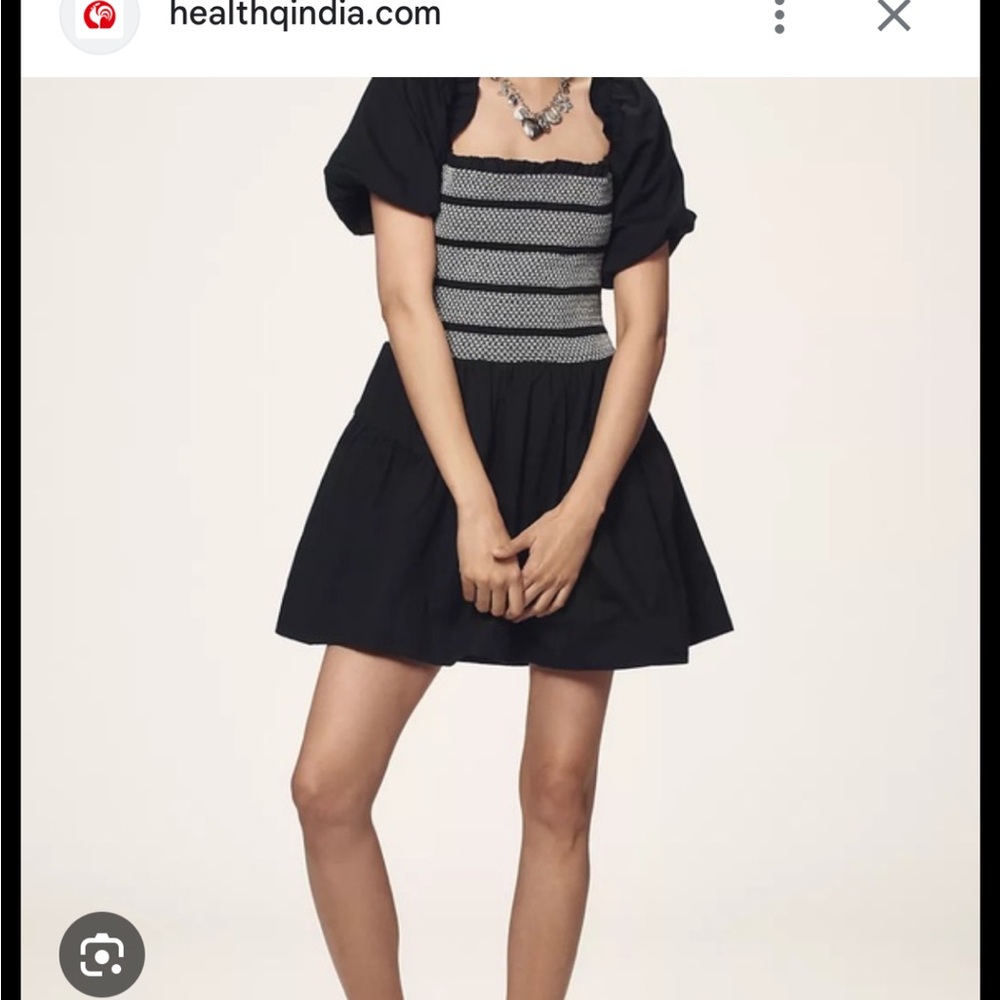Anthropologie Black and White Mini Dress
